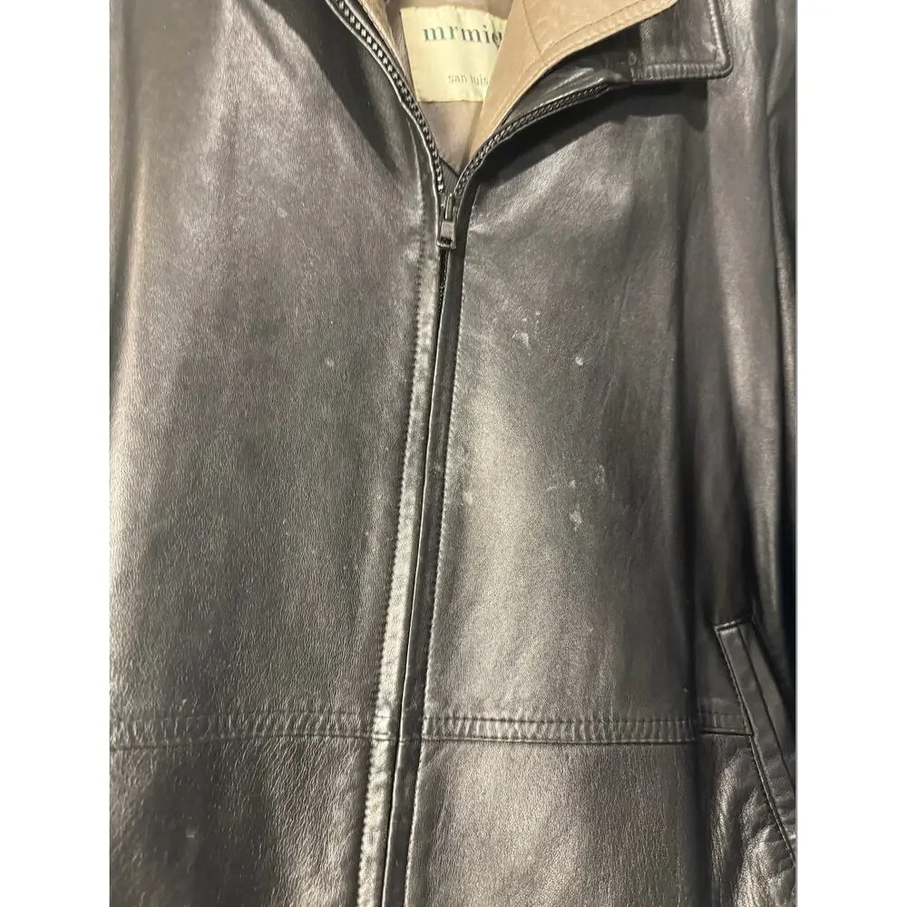 Vintage 100% Leather Coat Mr Michaels San Luis Obispo‎ Bomber Jacket